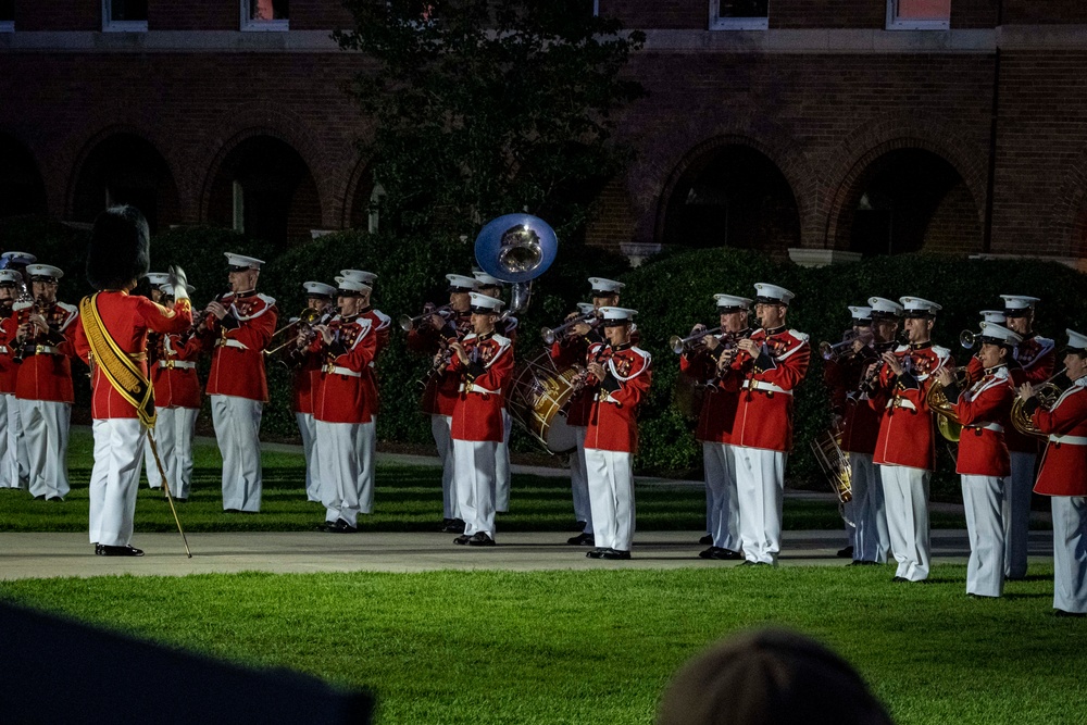 Marine Barracks Washington performs an outstanding evening parade.