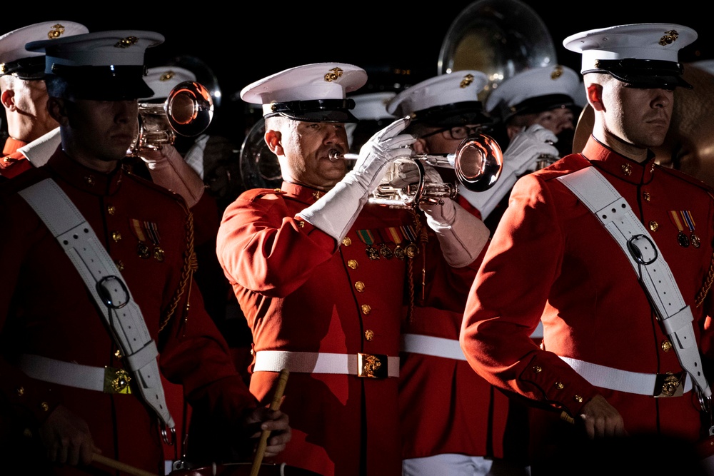 Marine Barracks Washington performs an outstanding evening parade.