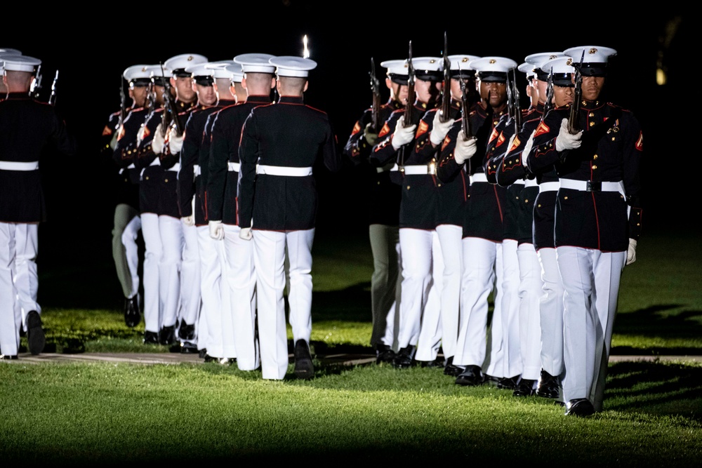 Marine Barracks Washington performs an outstanding evening parade.