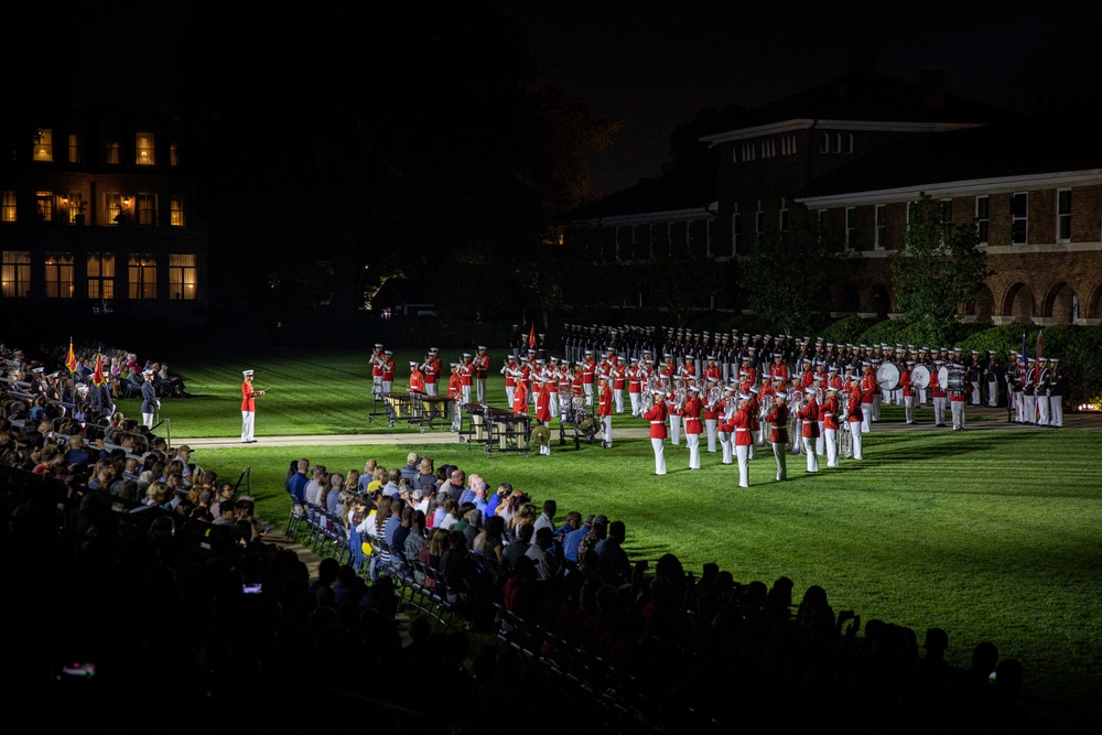 Marine Barracks Washington performs an outstanding evening parade.
