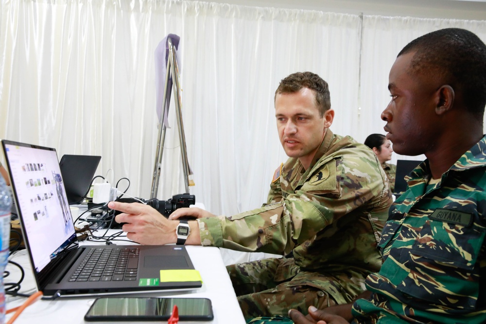 U.S. Army Soldier teaches public affairs class to Guyana Defense Force service members