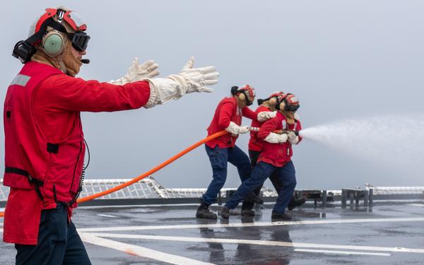 Coast Guard Cutter Healy conducts flight operations training in the Gulf of Alaska