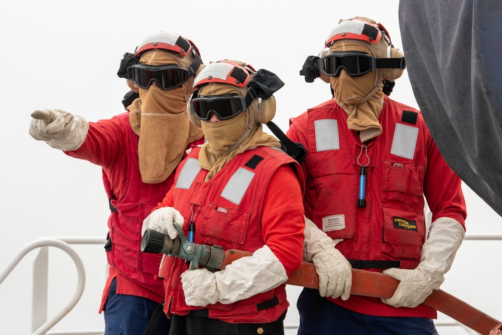 Coast Guard Cutter Healy conducts flight operations training in the Gulf of Alaska