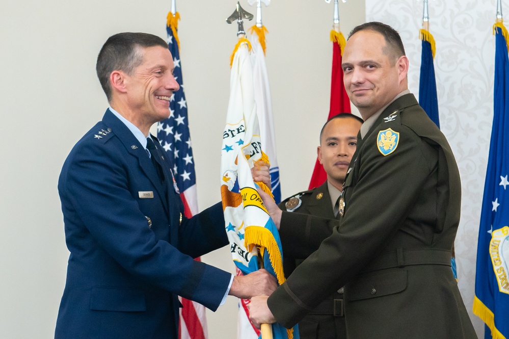 DISA Global Field Command hold change of command ceremony at Scott AFB