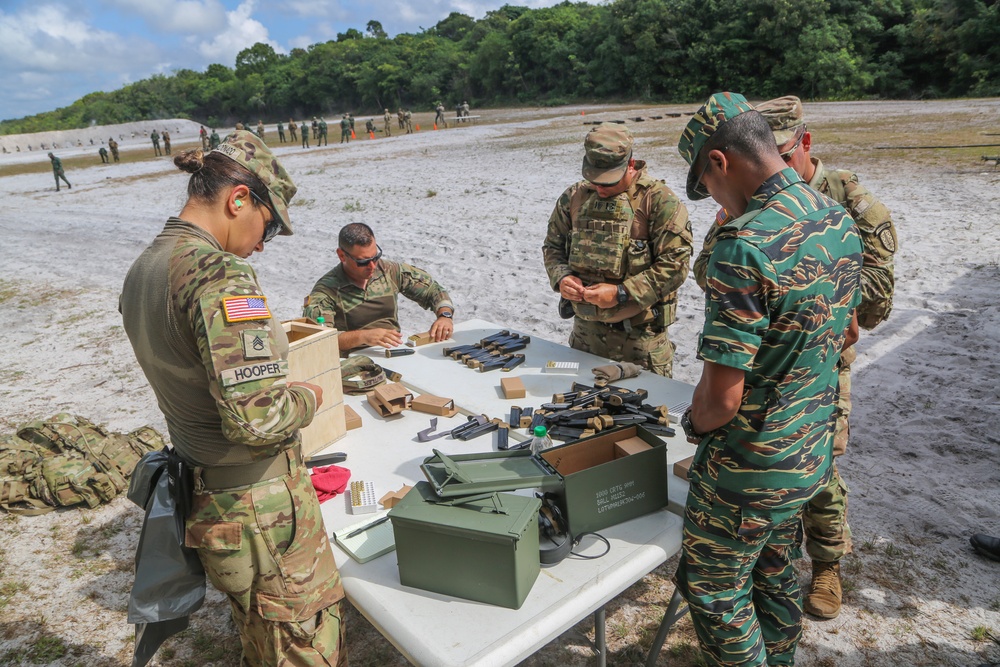 54th SFAB prepares firing range for multinational partners