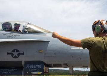 Hot Fuel: VMFA-115 conducts hot fueling operations at Kadena AB during Northern Edge 23-2
