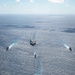 USS Ronald Reagan (CVN 76) sails in formation with HMAS Perth during Talisman Sabre 23