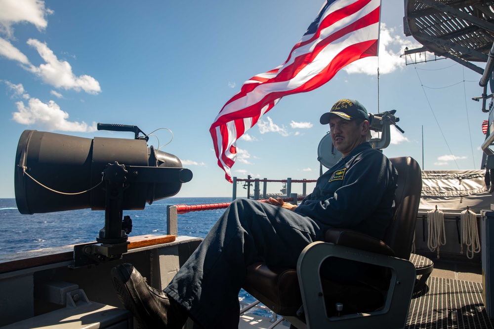 Commanding Officer, Capt. Victor Garza Oversees Ship's Operations Aboard USS Antietam (CG 54) during Talisman Sabre