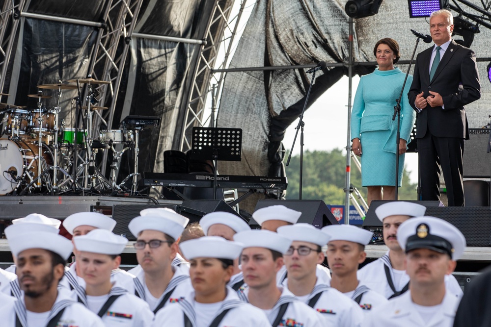 Sailors Assigned to USS Roosevelt March in the 64th Sea Festival, Klaipėda, Lithuania