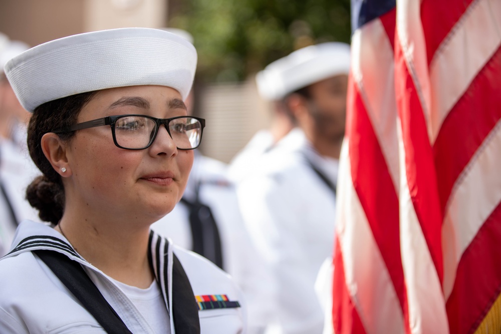 Sailors Assigned to USS Roosevelt March in the 64th Sea Festival Parade, Klaipėda, Lithuania