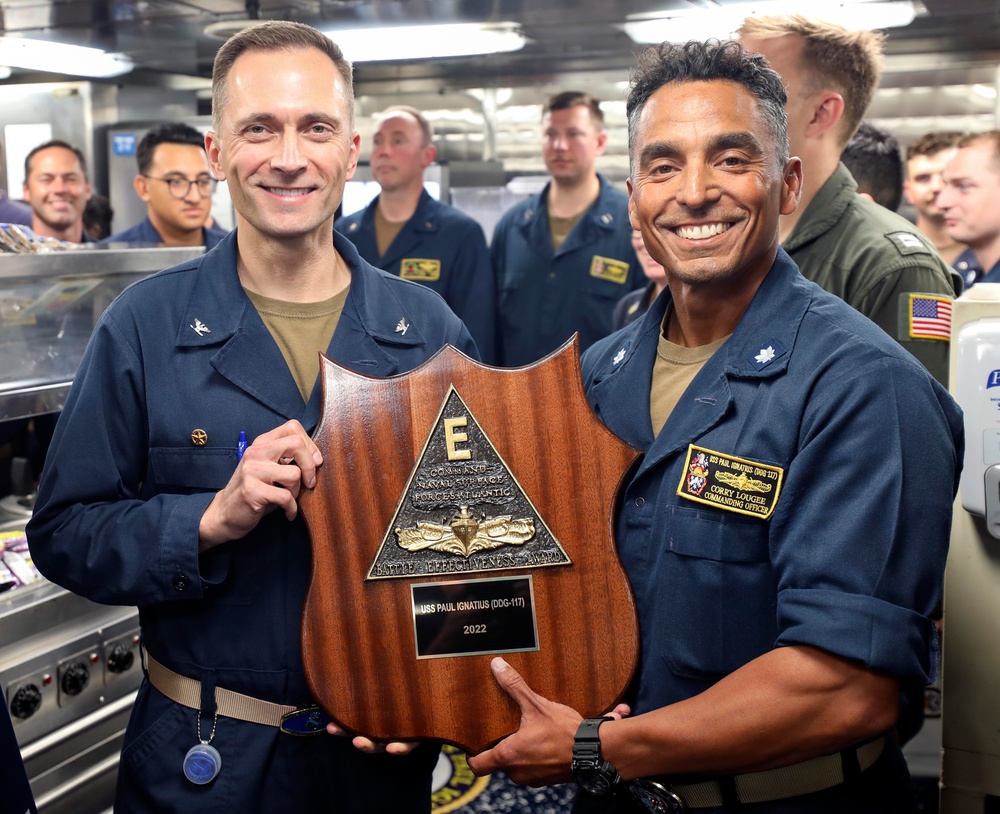 USS Paul Ignatius Receives Battle Effectiveness Award 2022