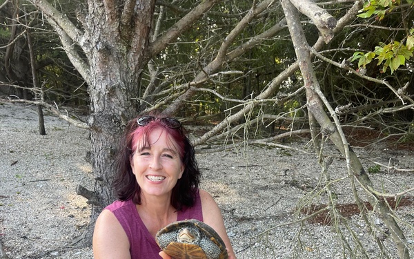 Rebecca Stump With a Terrapin.