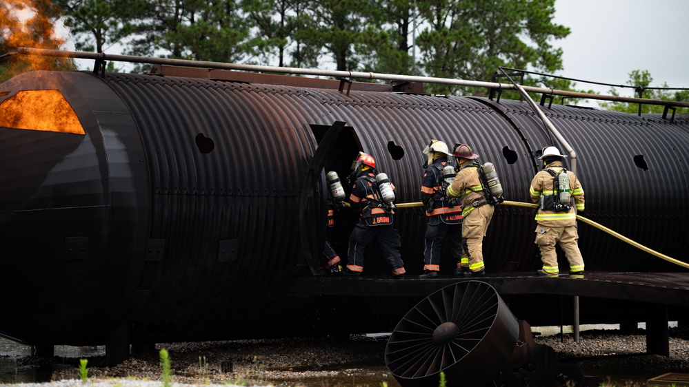 Shaw hosts local firefighters for live aircraft fire exercise