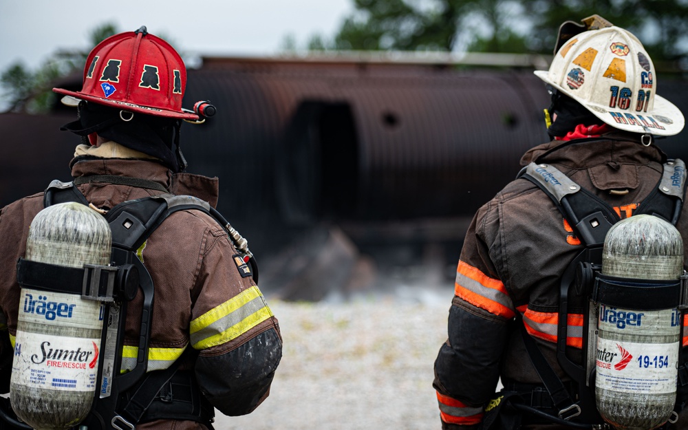 Shaw hosts local firefighters for live aircraft fire exercise