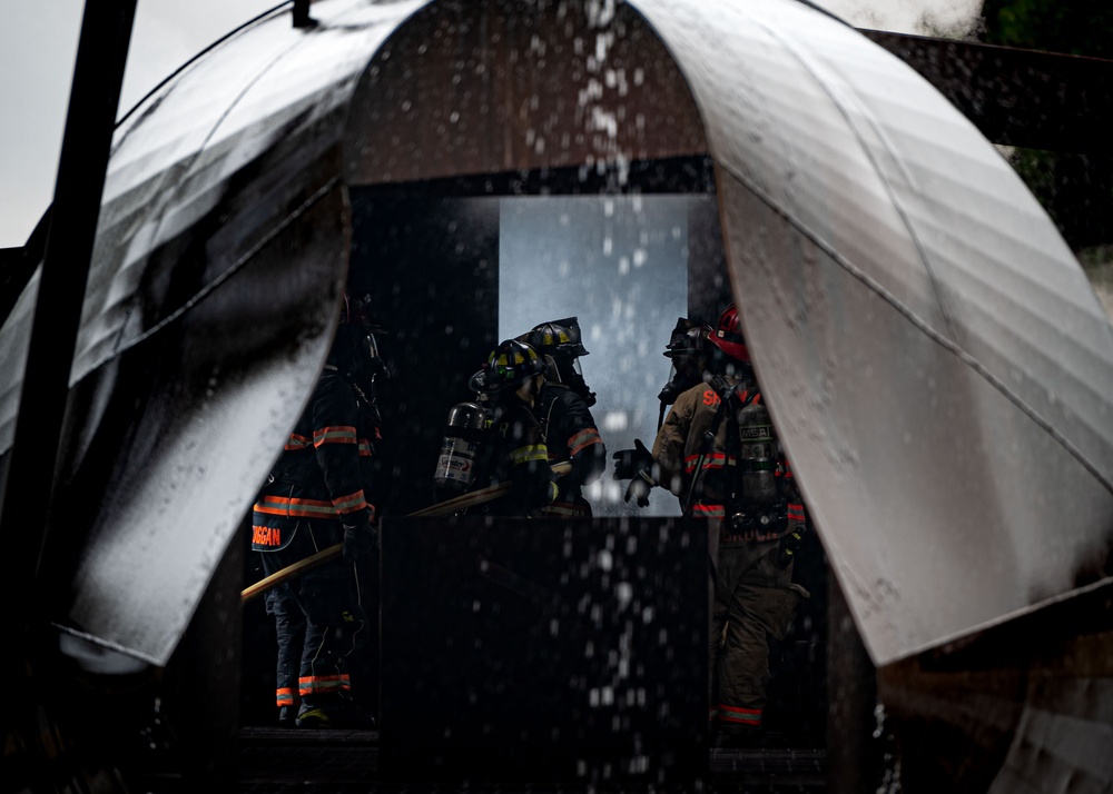 Shaw hosts local firefighters for live aircraft fire exercise