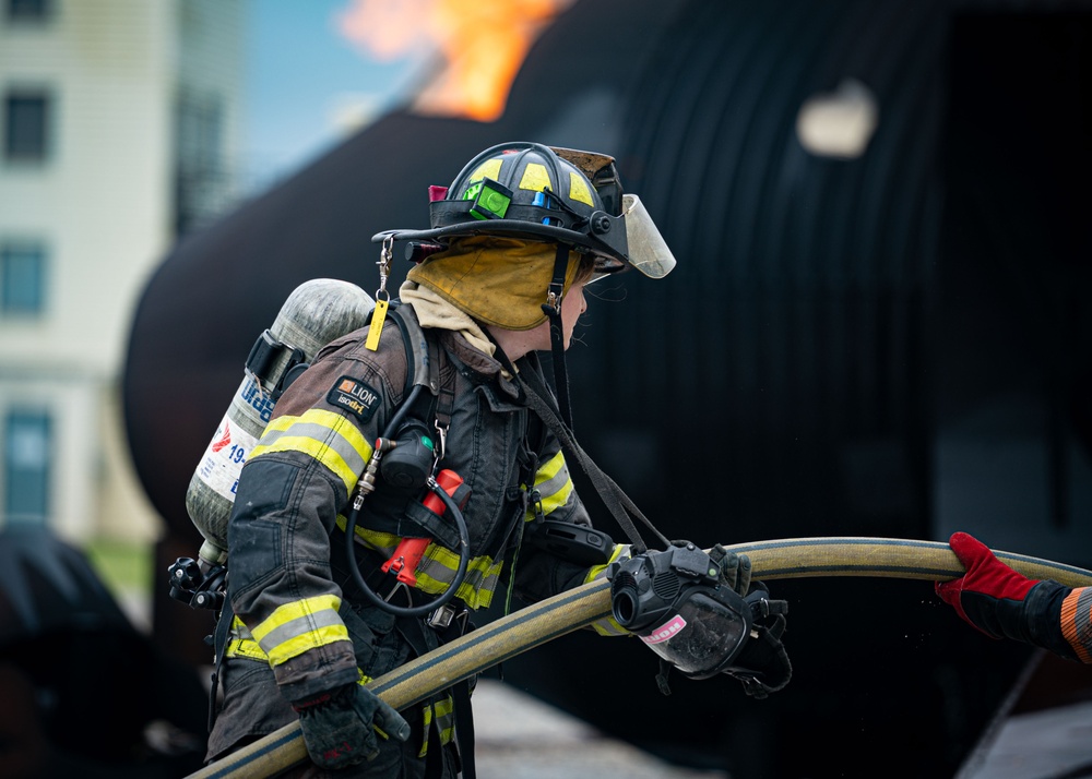 Shaw hosts local firefighters for live aircraft fire exercise