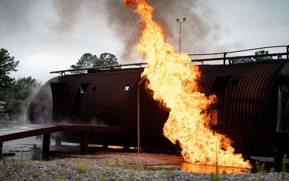 Shaw hosts local firefighters for live aircraft fire exercise