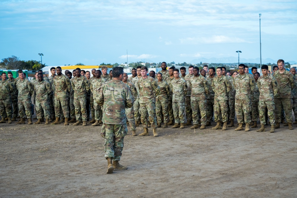 Joint Task Force-7 holds all-hands at Camp Resolute LSA ahead of JLOTS