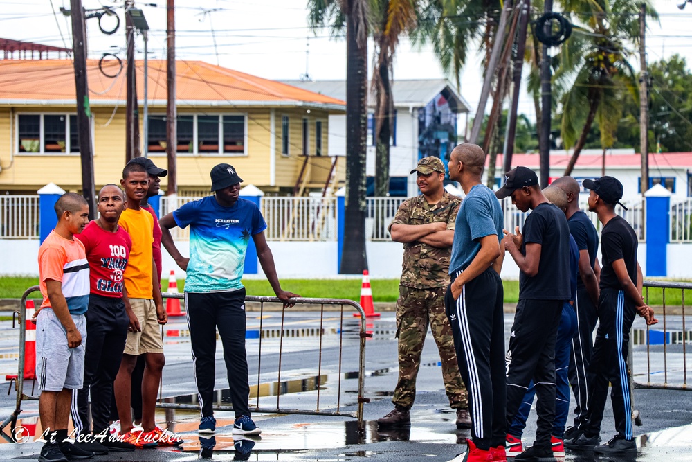 Royal Bermuda Regiment instructors train the Guyana Police Service on Public Order Riot Training during TRADEWINDS 23