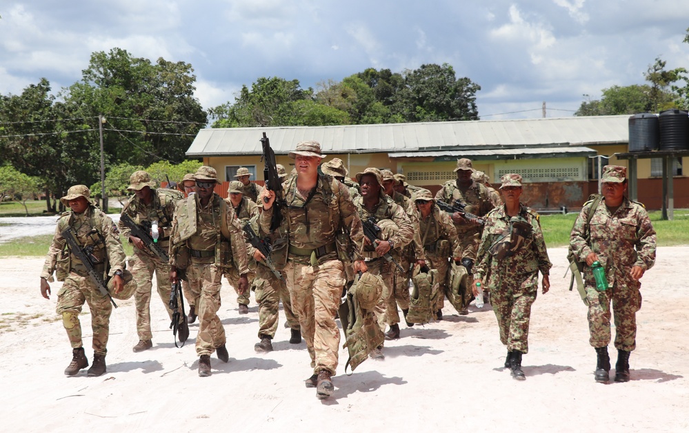 Enemy contact drill demonstration with international troops