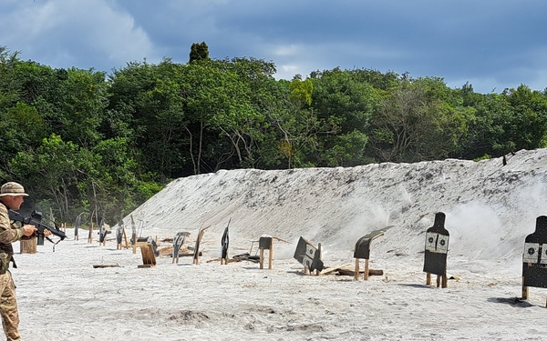 Enemy contact drill demonstration with international troops