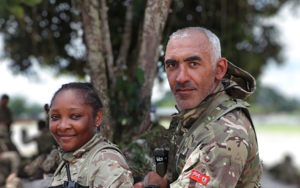 Enemy contact drill demonstration with international troops