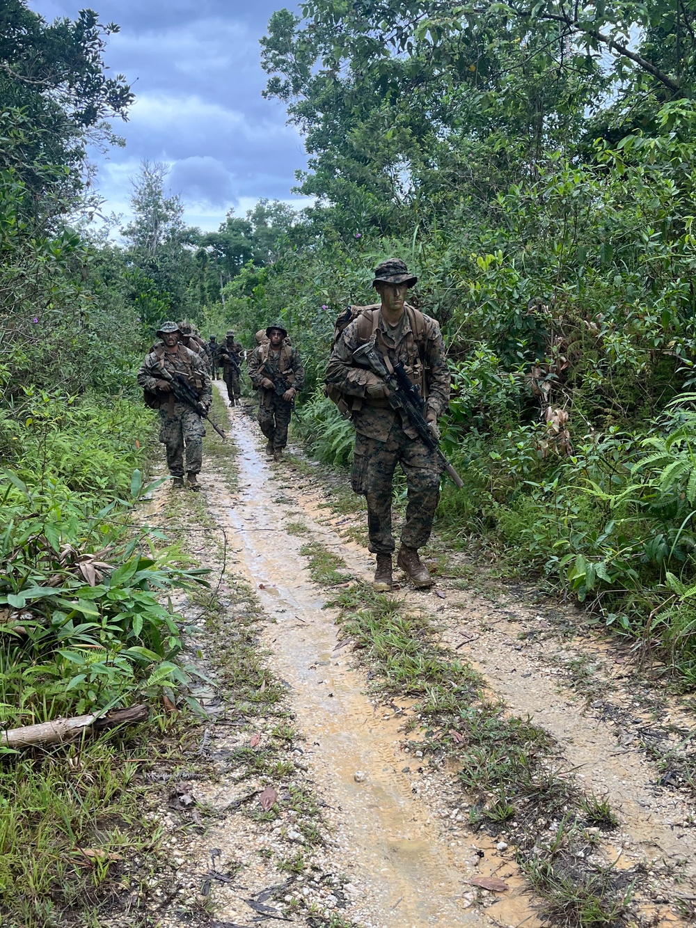 U.S. Marines conduct jungle patrol with Philippine Marines