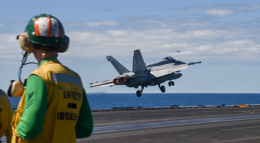 USS Ronald Reagan (CVN 76) conducts flight operations in support of Talisman Sabre 23