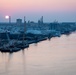 Port of Savannah and Savannah River at Sunset