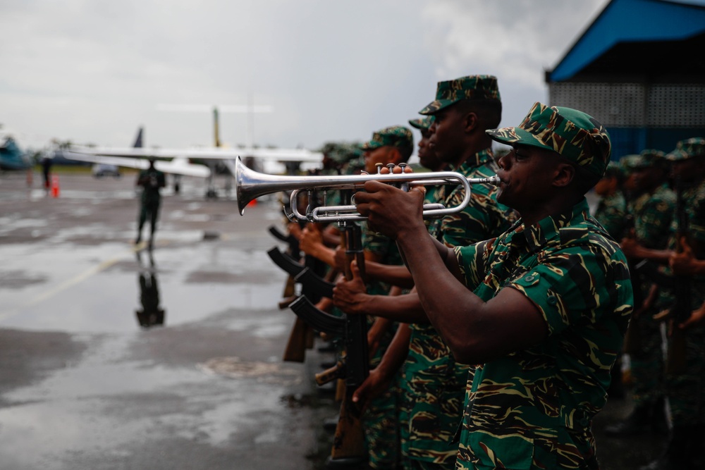 Multinational distinguished visitors arrive to view the culmination of Tradewinds 2023