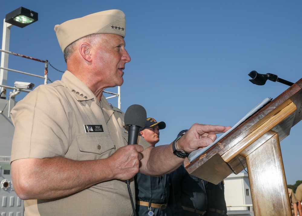 CNO Presents Spokane Trophy to USS Milius