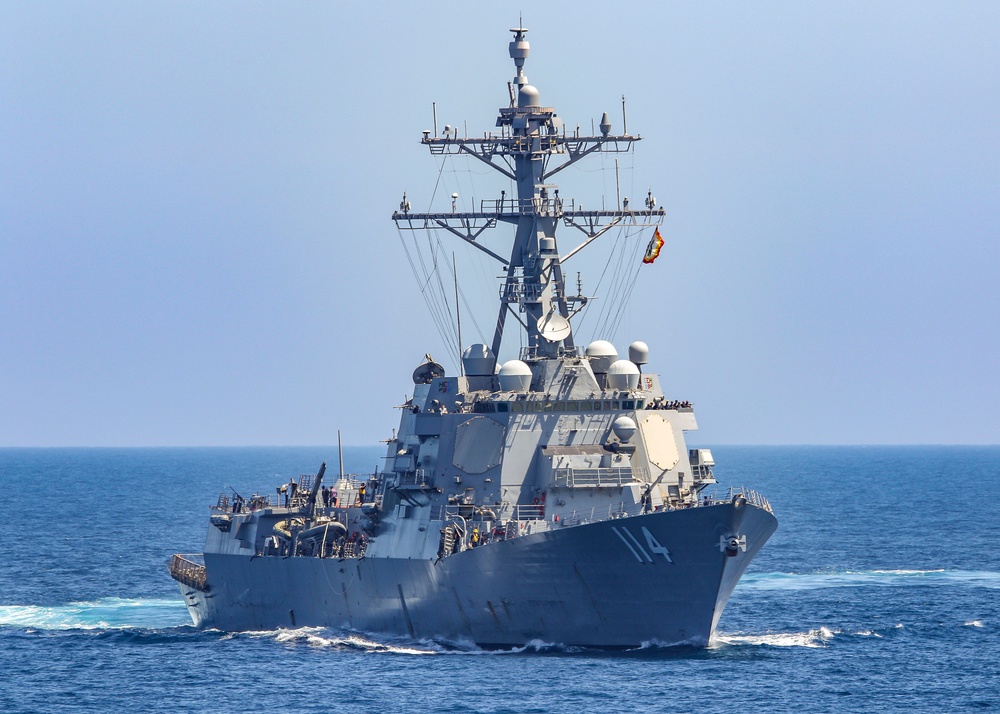 USS Ralph Johnson (DDG 114) Conducts Replenishment-at-Sea with JS Mashu of the Japanese Maritime Self-Defense Force