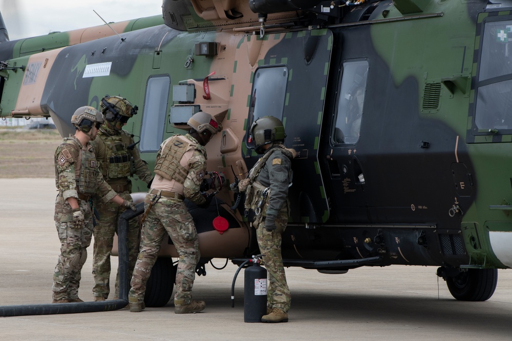 Talisman Sabre 23 | Australian Army 6th Aviation Regiment and 18th LRS conduct FARP operations