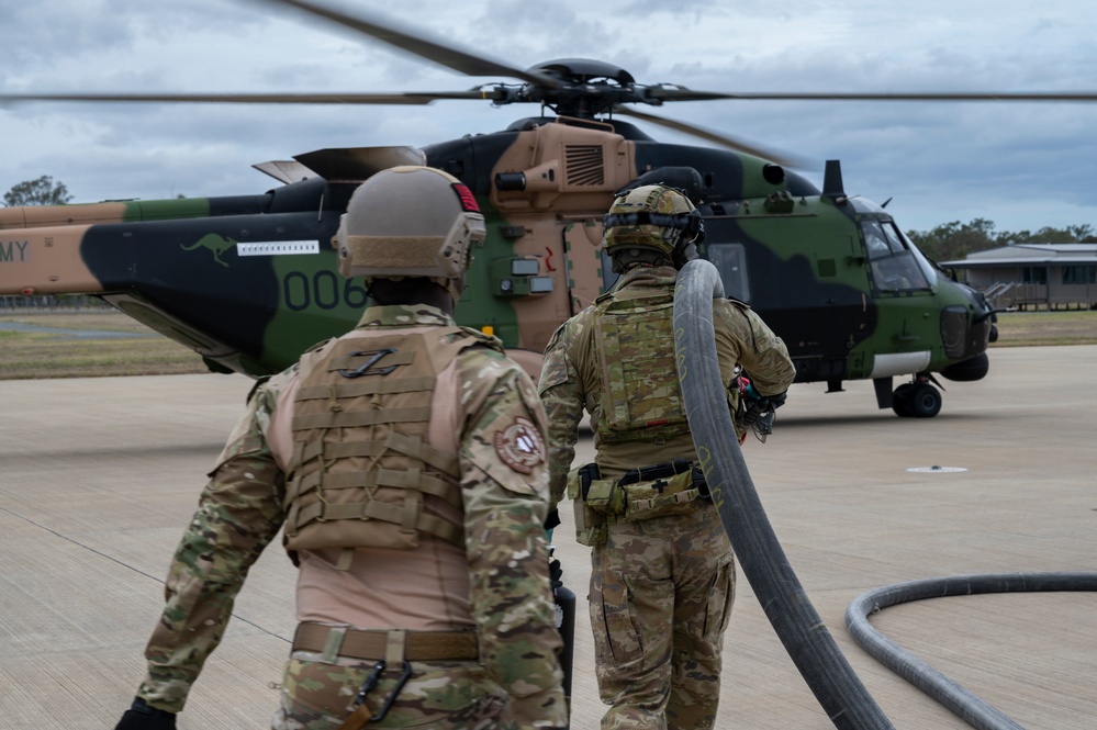 Talisman Sabre 23 | Australian Army 6th Aviation Regiment and 18th LRS conduct FARP operations