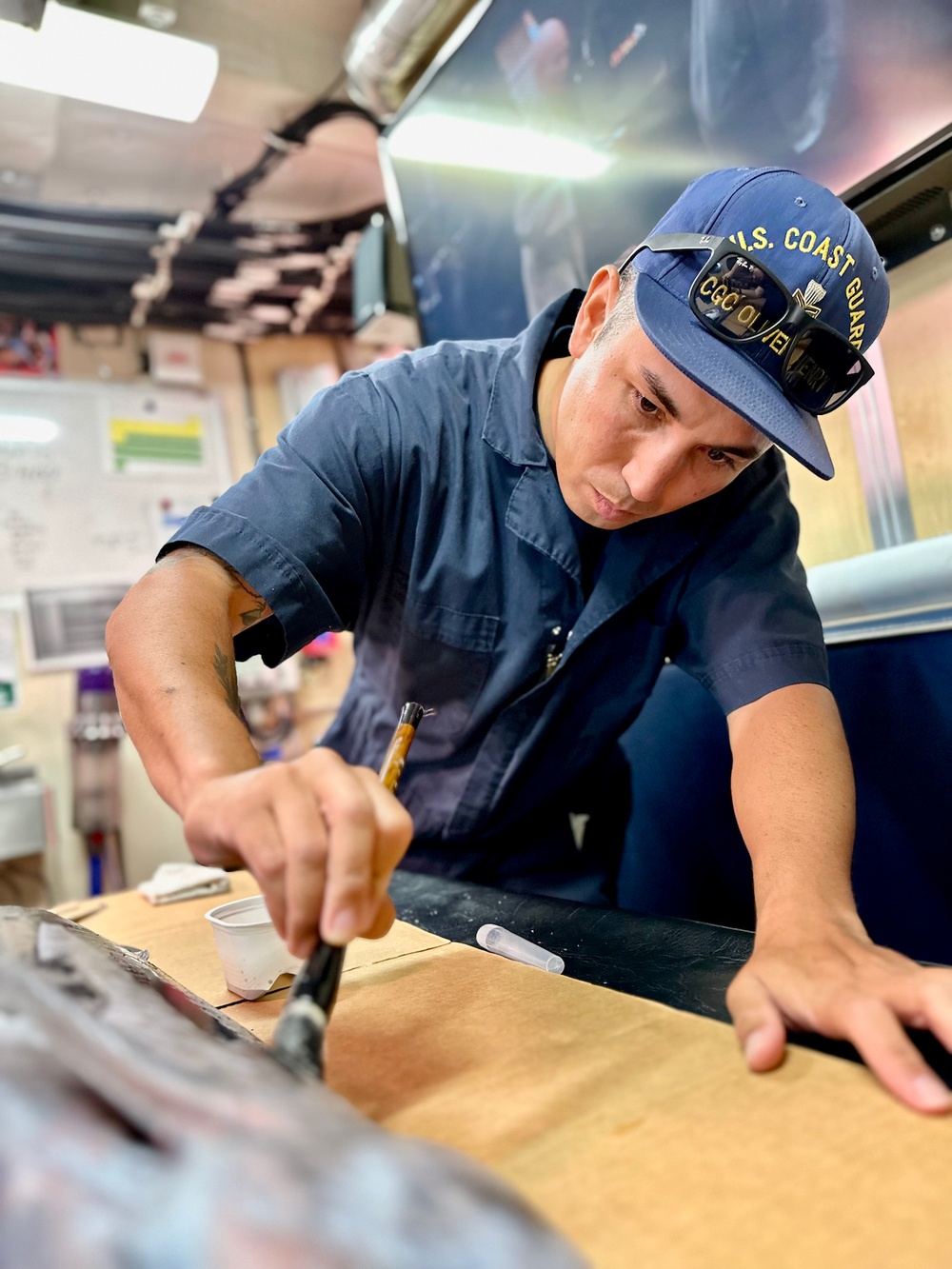 Gyotaku aboard USCGC Oliver Henry (WPC 1140)