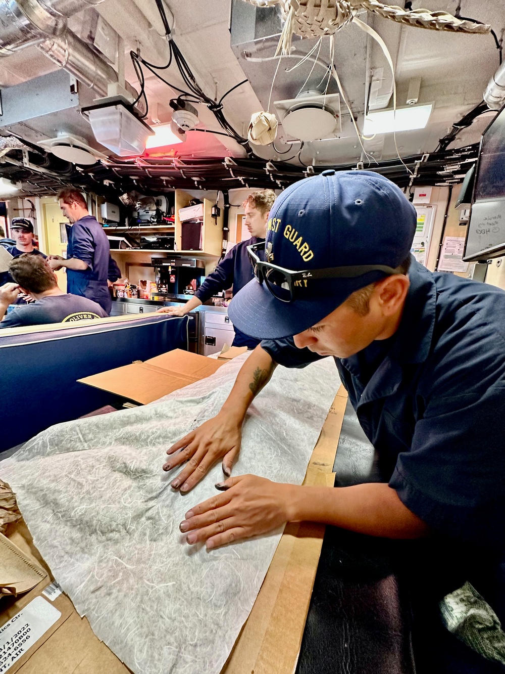 Gyotaku aboard USCGC Oliver Henry (WPC 1140)