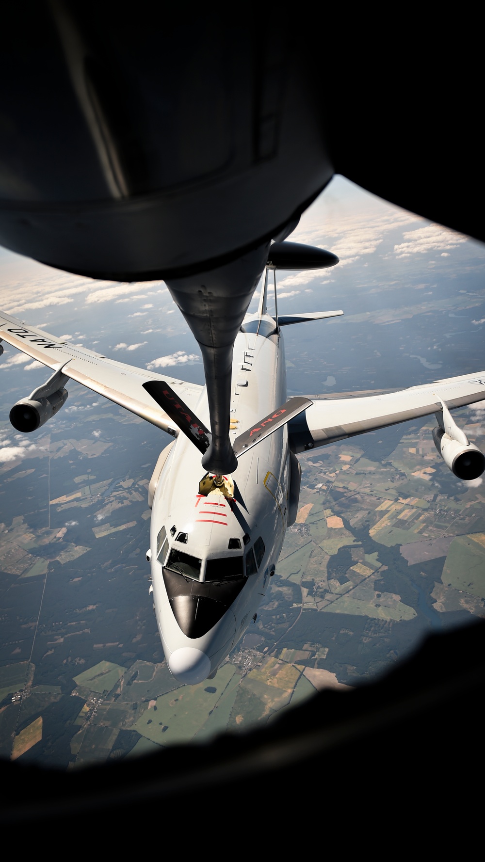 NATO AWACS performs air-to-air refueling