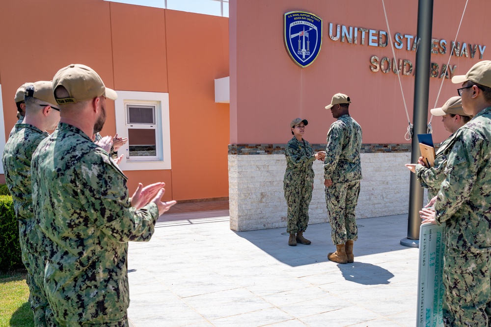 MA2 Sara Gonzales Reenlists at NSA Souda Bay