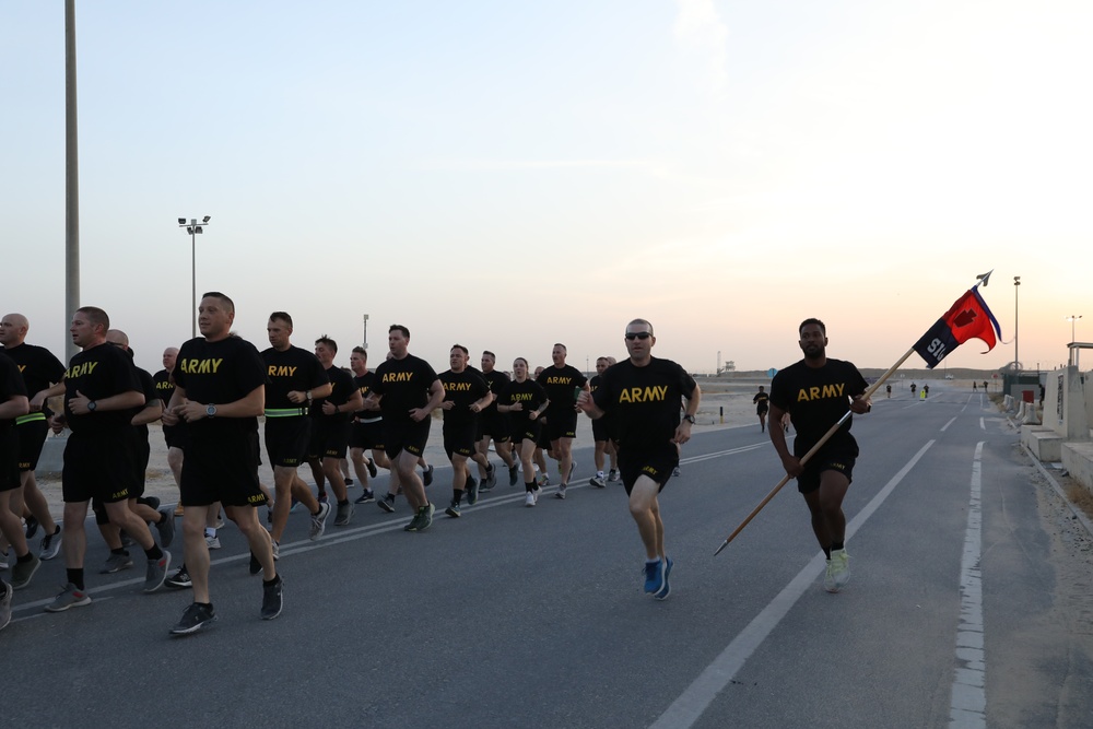 The 28th Infantry Division partake in a division-wide run