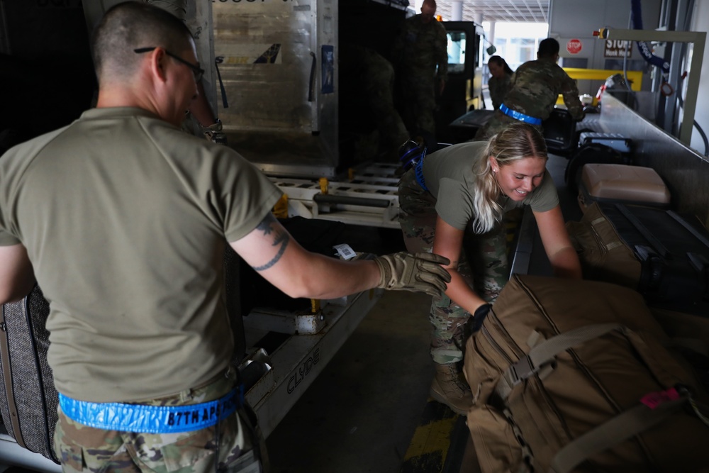 87th Aerial Port Squadron train with 721st Aerial Port Squadron for annual tour