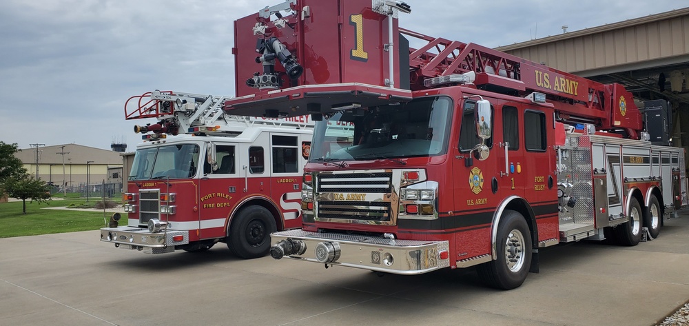 Firefighting apparatus placed into service with traditional push-in ceremony