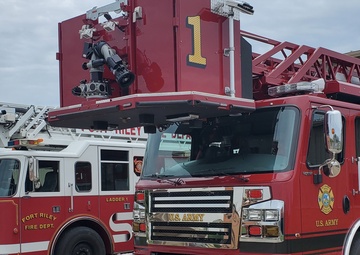 Firefighting apparatus placed into service with traditional push-in ceremony