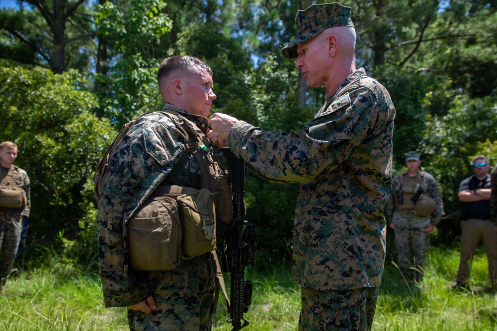 Gen. Smith Awards and Promotes Sgt. Nott