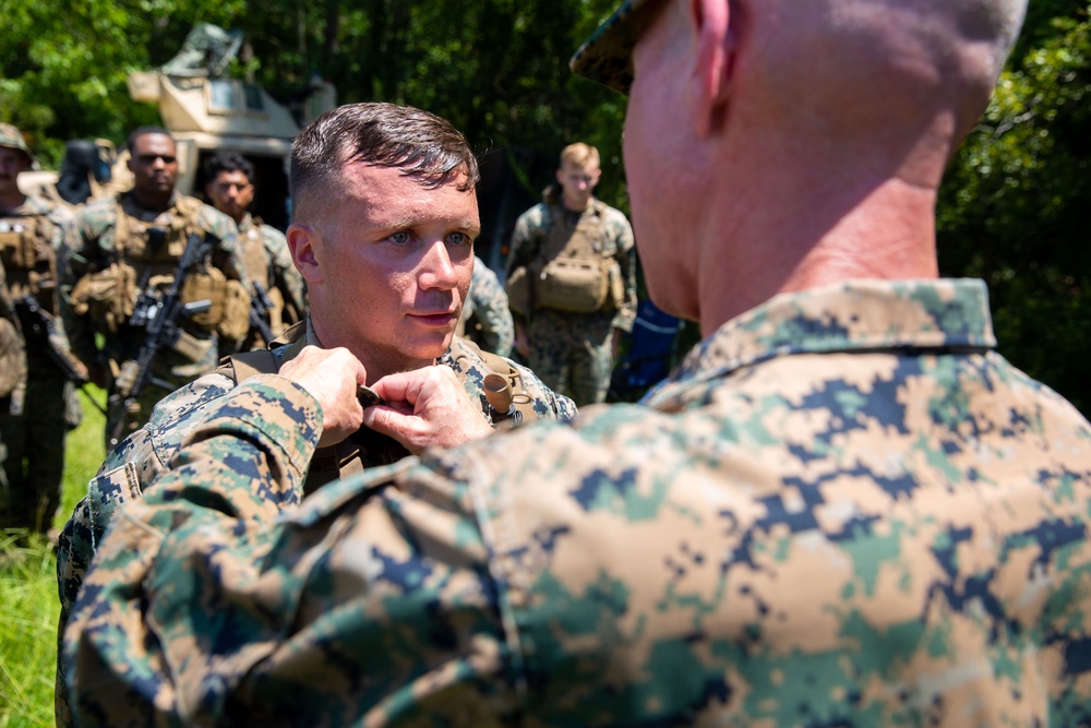 Gen. Smith Awards and Promotes Sgt. Nott