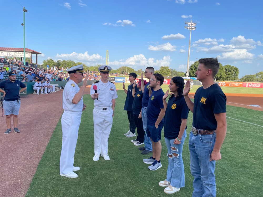 JSOC Gives the Oath of Enlistment During San Antonio Mission’s Baseball Game