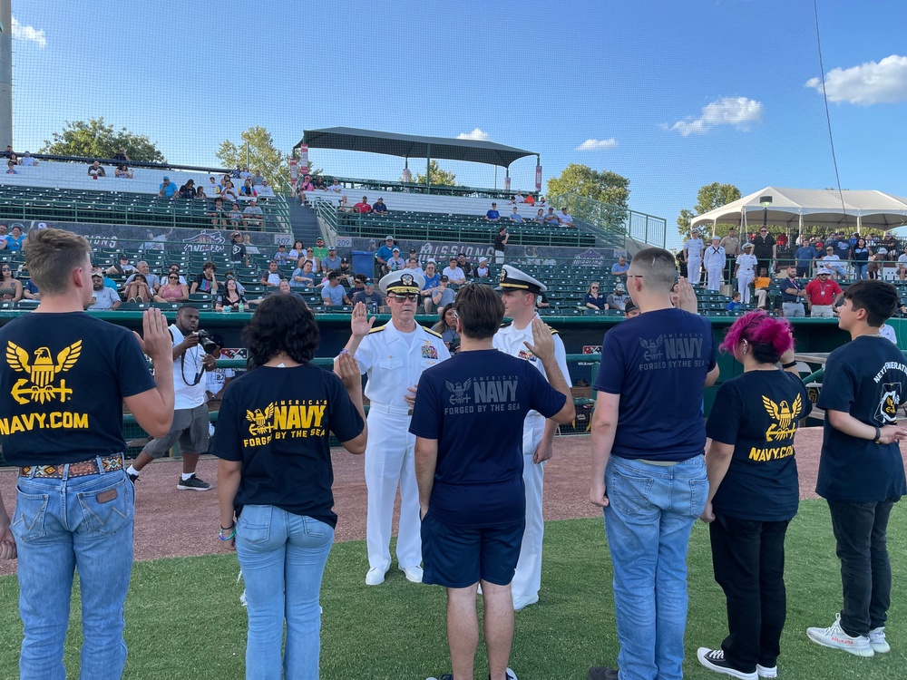 JSOC Gives the Oath of Enlistment During San Antonio Mission’s Baseball Game