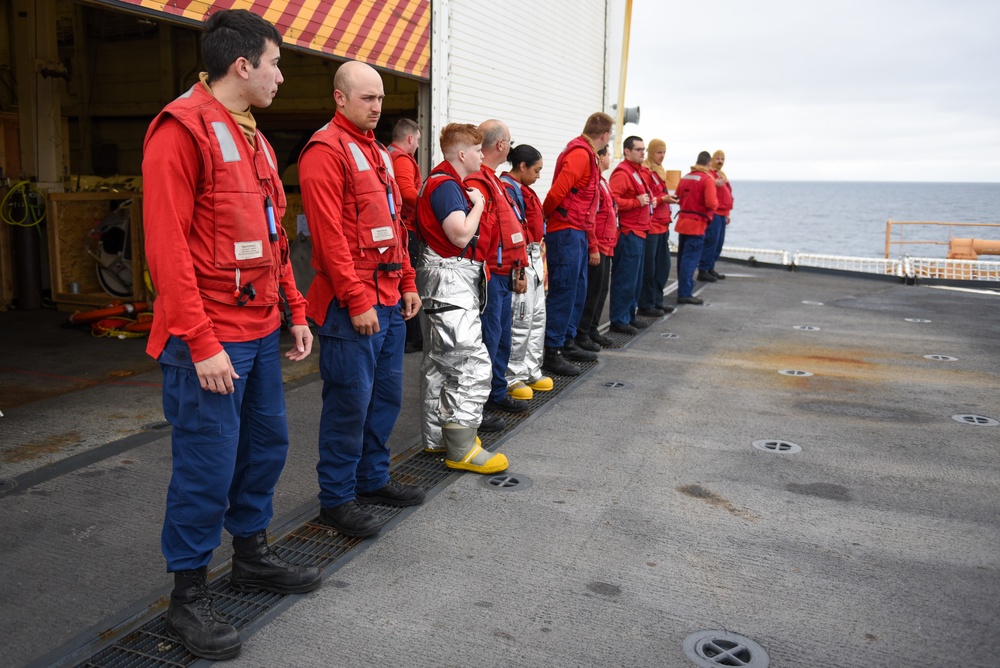 Coast Guard Cutter Healy conducts flight operations in the Gulf of Alaska