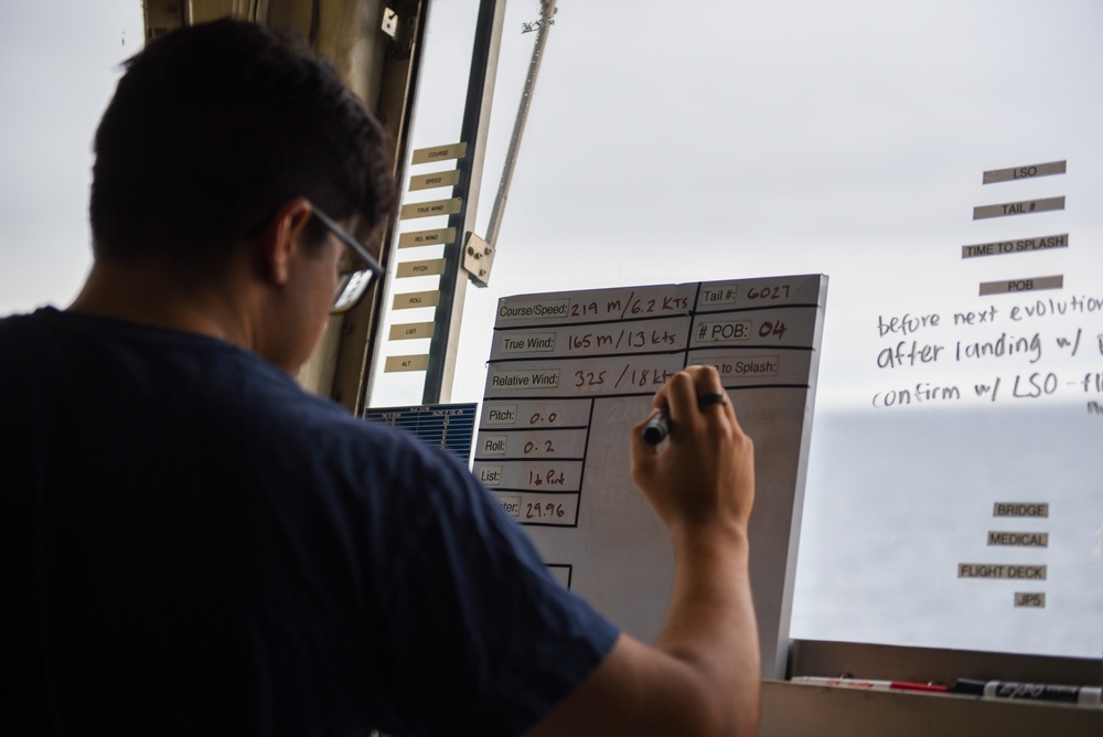 Coast Guard Cutter Healy conducts flight operations in the Gulf of Alaska