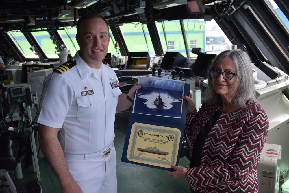 USS Detroit Welcomes U.S. Ambassador for Ship Tour