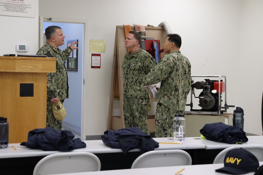 Captain Craig T. Mattingly, Commander, Naval Service Training Command (NSTC), visits Officer Training Command Newport (OTCN)